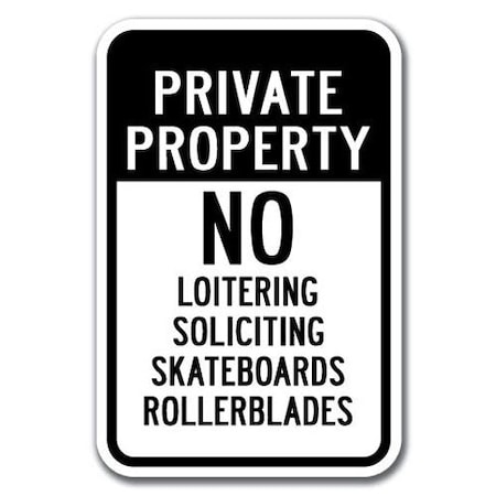 Signmission Safety Sign, 12 in Height, Aluminum, No Skateboarding - Priv A-1218 No Skateboarding - Priv